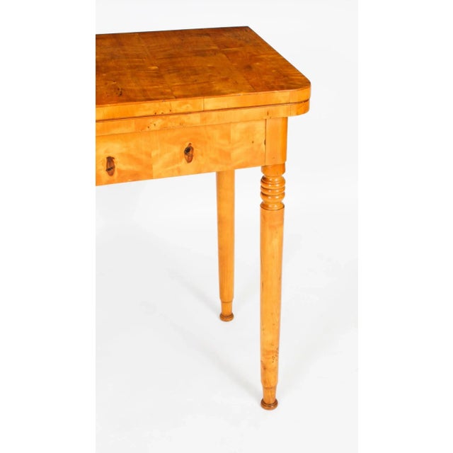 Antique Biedermeier Maserbirch Console Table, 1880 For Sale - Image 10 of 17