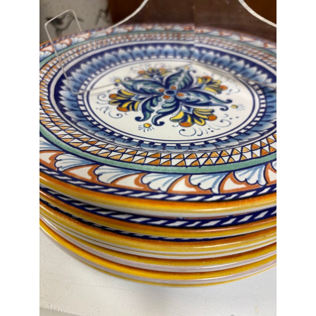 1980s 1910s Mediterranean William Sonoma Mediterranean Salad Plates - Set of 8 For Sale - Image 5 of 6