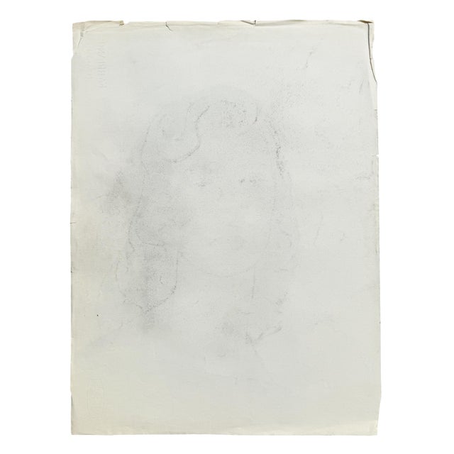 Charcoal MCM Charcoal Portrait Drawing of a Woman With Side-Swept Curls - 1950s Signed For Sale - Image 8 of 8