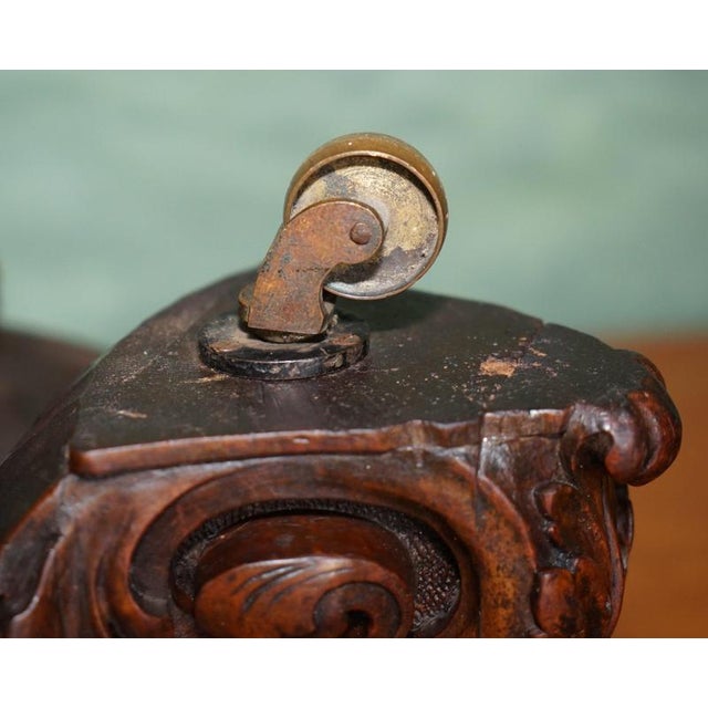 Anitque Victorian Carved Ottoman, 1840s For Sale - Image 13 of 14