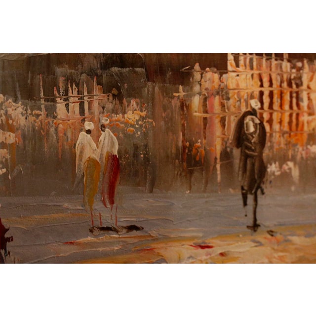 Authentic 1950s Caroline Burnett Framed Oil on Canvas Impressionistic Painting of Parisian Street and Moulin Rouge For Sale - Image 14 of 15