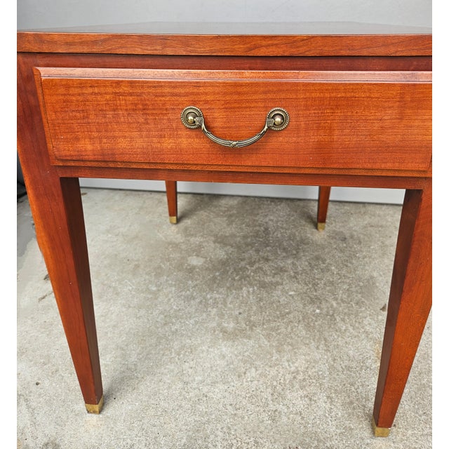1990s 1990s Ethan Allen Medallion Cherry End Side Table Biedermeier Neo Classical For Sale - Image 5 of 10