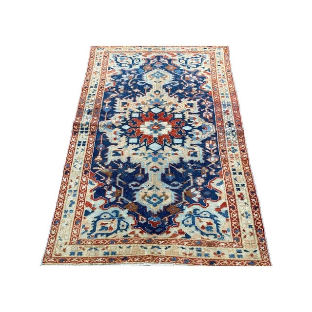 1950s Old Vintage Persian Bakhtiari Area Rug 4x6 For Sale - Image 11 of 12