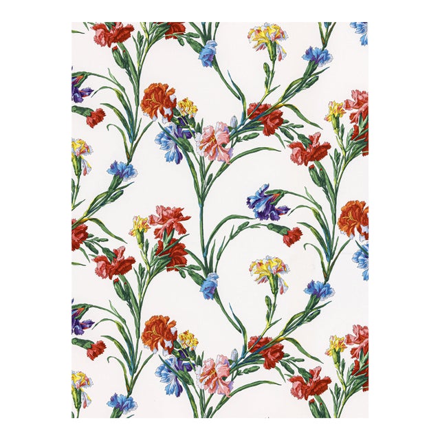 Sample - The House of Scalamandré Dianthus Fabric, Summer Bouquet For Sale