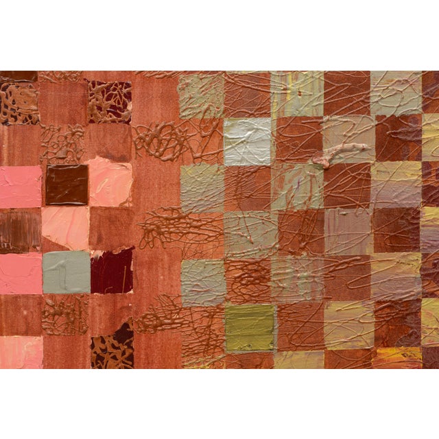 Vintage Original Painting Colorful Squares #5 by Marc Foster Grant For Sale - Image 4 of 5