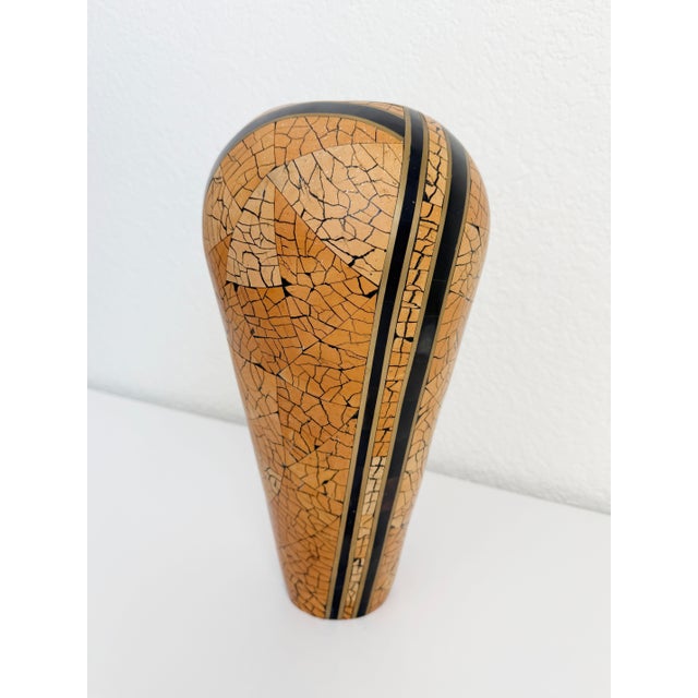 Late 20th Century Art Deco Revival Tessellated Vase For Sale - Image 5 of 11