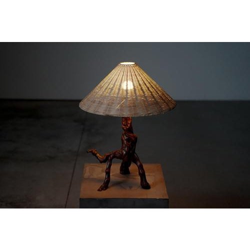 Wood Grape Wood Table Lamp, France, 1960s For Sale - Image 7 of 10