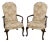 1970s Pair Kittinger Queen Anne Mahogany Upholstered Armchairs For Sale