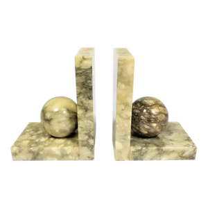 Pair of Bookends Vintage Italian Alabaster Marble