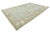 Modern Sage Green Oushak Style Wool Area Rug With Pastel Geometric Floral Accent For Sale - Image 11 of 12