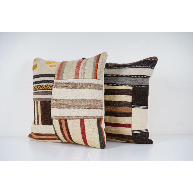 Mid-Century Modern Turkish Patchwork Cushion Cover - A Pair For Sale - Image 3 of 5