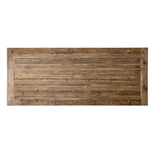 Pine Trestle Extendable Dining Table For Sale - Image 4 of 5