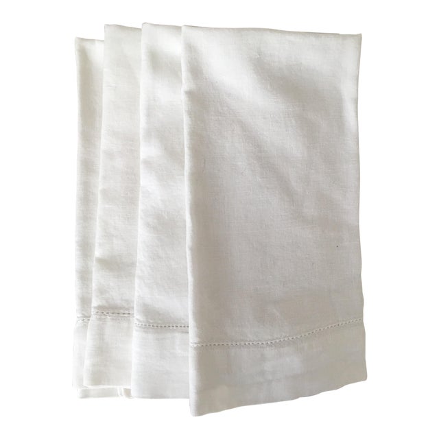 Rh White Linen Hemstitch Napkins, Set of 4 Chairish