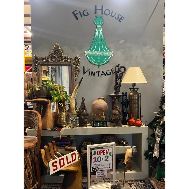 Vintage Tibetan Wall Hanging Teal and Black Prayer Wheel For Sale In Atlanta - Image 6 of 11