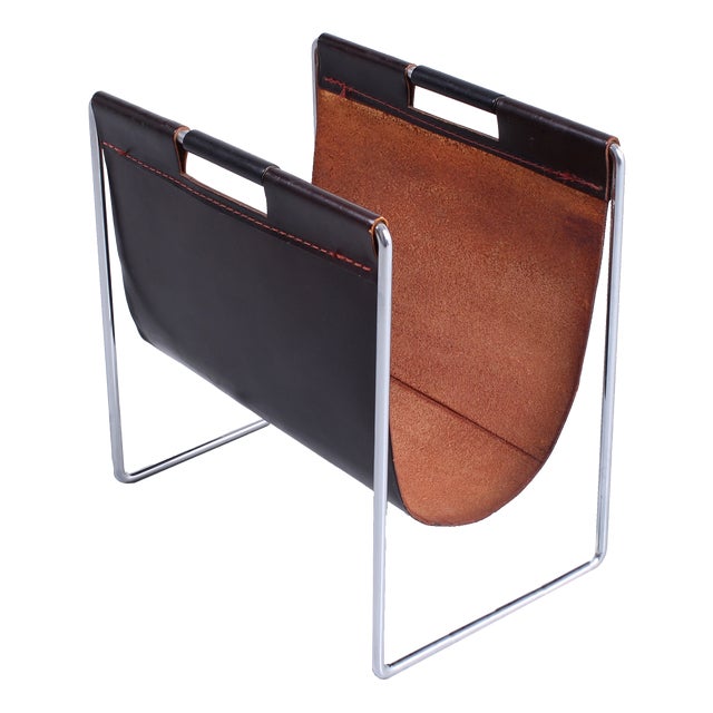 Dadime Leather Magazine Holder by Brabantia, 1970s For Sale