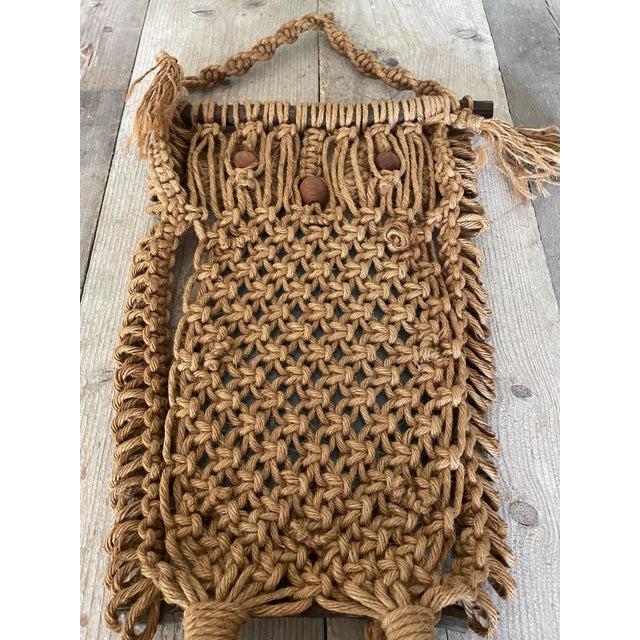 Macrame Owl Mirror, 1970s For Sale - Image 6 of 8