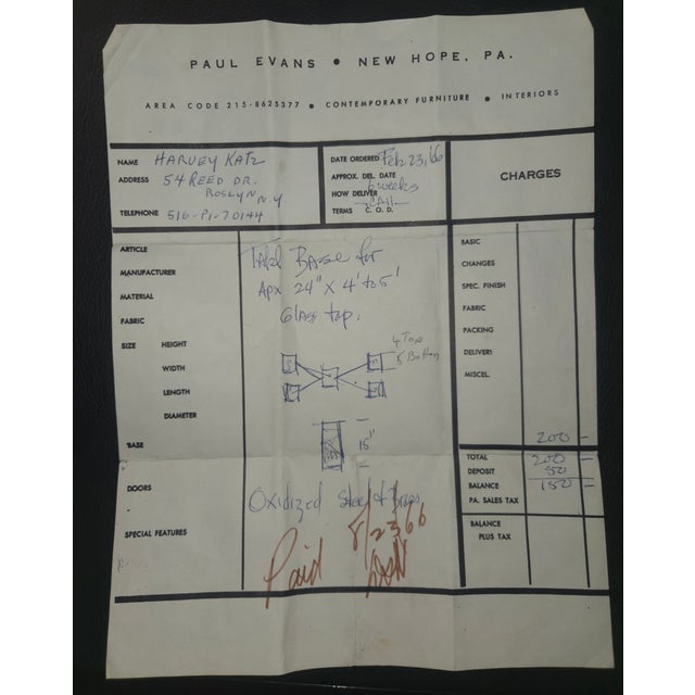 Paul Evans Rare Paul Evans Glass Top Coffee Table Circa 1966 For Sale - Image 4 of 4