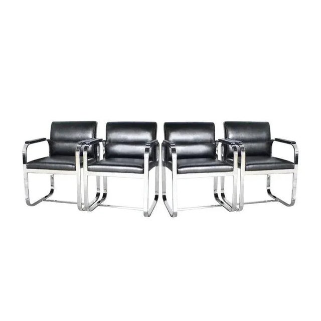 Chrome Milo Baughman Style Dining Chairs - Set of 6 For Sale - Image 11 of 12