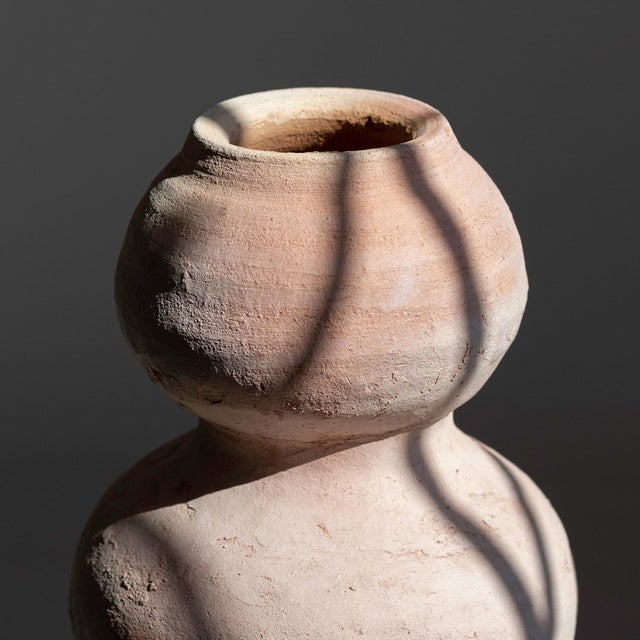 Ivory Unglazed Terracotta Stacked Sphere Vase | One of a Kind For Sale - Image 8 of 11