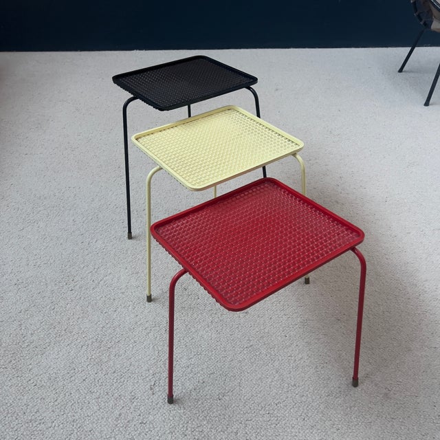 1950s Soumba Nesting Tables by Mathieu Matégot, 1953, Set of 3 For Sale - Image 5 of 13
