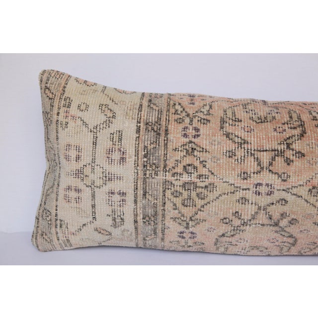 Handcrafted Vintage Anatolian Rug Pillow – Tribal Wool Lumbar - 13'' X 36'' Inches For Sale - Image 4 of 12