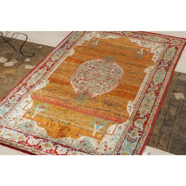 Hand knotted in silk, Rug & Kilim makes a modern take on classic Agra style joining their Modern Classics Collection. A...