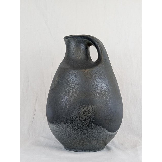 Vintage German Blue Ceramic Vase, 1960s For Sale - Image 3 of 10