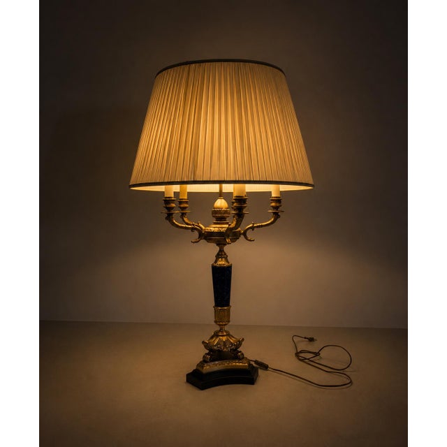 Lamp in Gilded Bronze and Lapis Lazuli from Laudarte Cariti, 1980s For Sale - Image 9 of 11