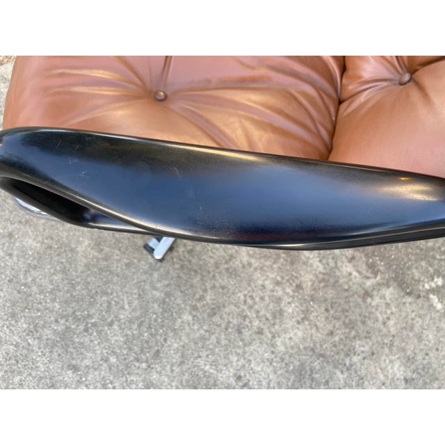 Vintage Charles Pollock for Knoll Brown Leather Desk Chair For Sale - Image 13 of 18