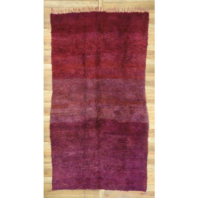 Burgundy Vintage Berber Moroccan Rug - 06'06 X 11'07 For Sale - Image 8 of 10
