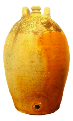 Large French Olive or Walnut Oil Jug, 1850s