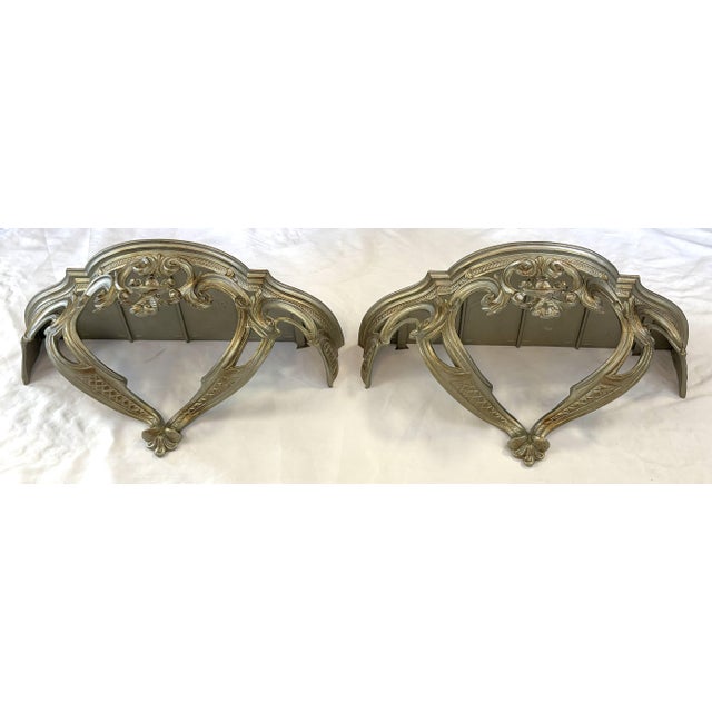 Plastic Vintage Hollywood Regency Style Wall Console Shelves- A Pair For Sale - Image 7 of 18