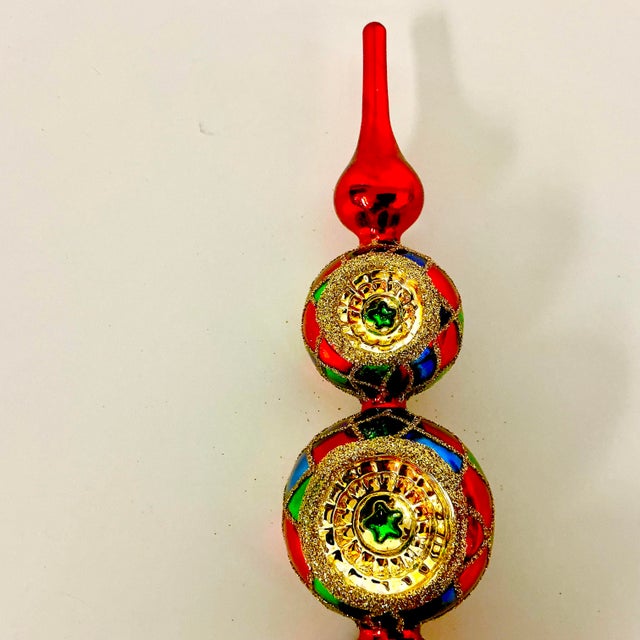 Mid-Century Boho Chic Hollywood Regency Czechosolvakian Blown Mercury Glass Christmas Tree Topper For Sale - Image 15 of 16