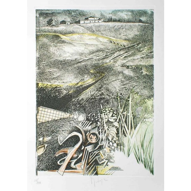 The House of Monlione - Original Etching by Mario Logli - 1986 1986 For Sale