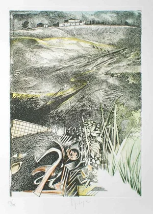 The House of Monlione - Original Etching by Mario Logli - 1986 1986