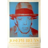 Andy Warhol Portrait of Joseph Beuys Original 1980 Stripes From the House of the Shaman London Exhibition Poster, Signed For Sale