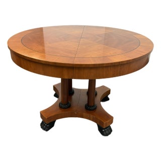 Baker Furniture Vintage Palladian Pedestal Dining Table, 46 Inches For Sale