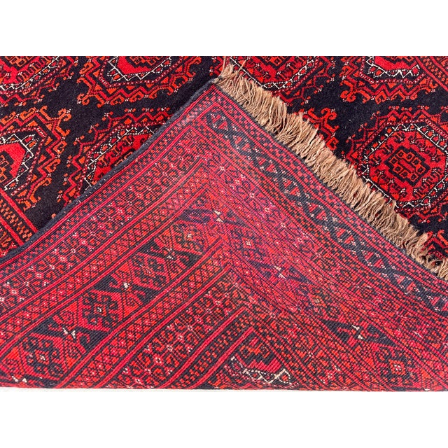 Vintage Afghan Ersari Sarouk Gul Tribal Rug - 5'11" X 3'9" For Sale - Image 10 of 12