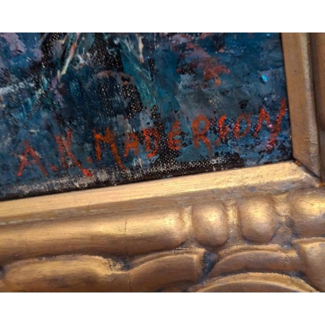 Impresionist River Landscape - Signed A. K. Maderson, 19th Century For Sale - Image 6 of 8