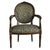 Vintage French Louis XVI Style Carved Walnut Fireside Arm Chair Fauteuil For Sale - Image 11 of 11