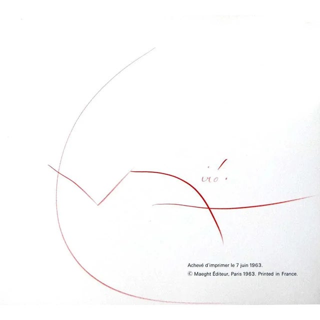 Limited Edition Joan Miro Lithograph, 1963. Limited Edition Lithograph. Size 27.4 x 21.5cm. Frame Size: 20 3/4 x 18 1/2in....