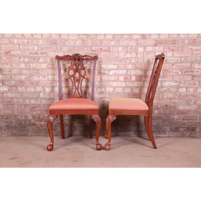 Ethan Allen Chippendale Carved Mahogany Dining Chairs, Set of Six Chairish