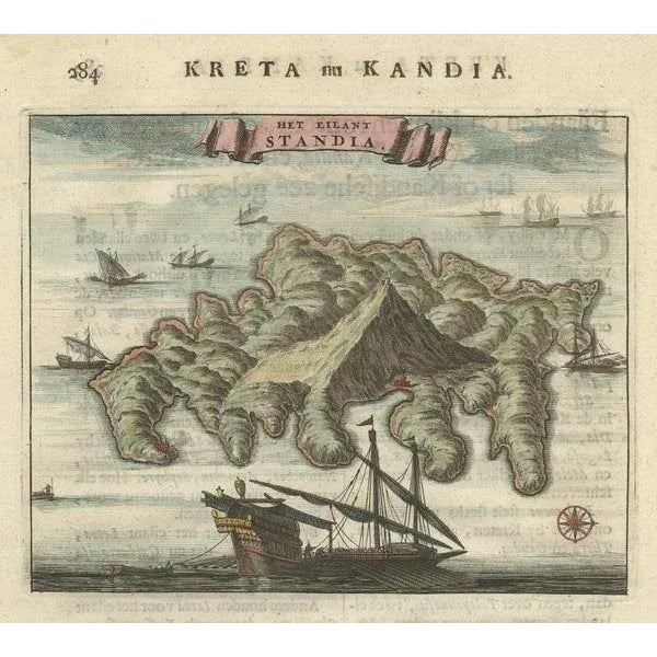 Standia, Greek Island, Heraklion, Crete, Greece, Balkans, 1688, Print For Sale - Image 3 of 6