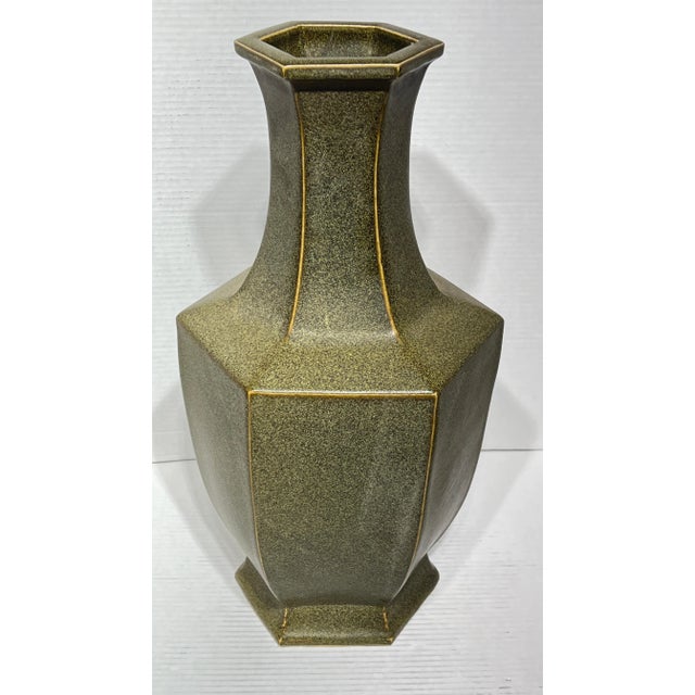 Large Chinese Teadust Glazed Ceramic Vases - A Pair For Sale - Image 11 of 12