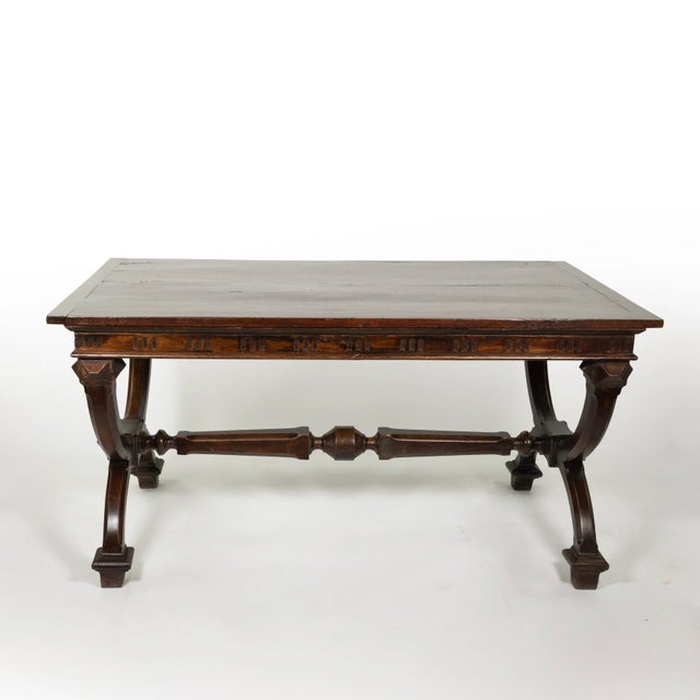 Brown Spanish Neoclassical Style Walnut Library Table Circa 1890 For Sale - Image 8 of 8