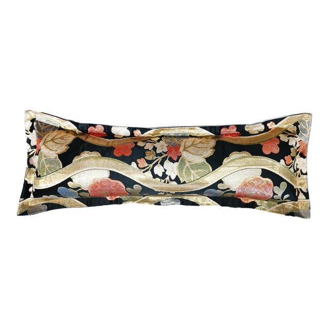 Japanese Silk Obi Bolster Pillow, 1920s For Sale