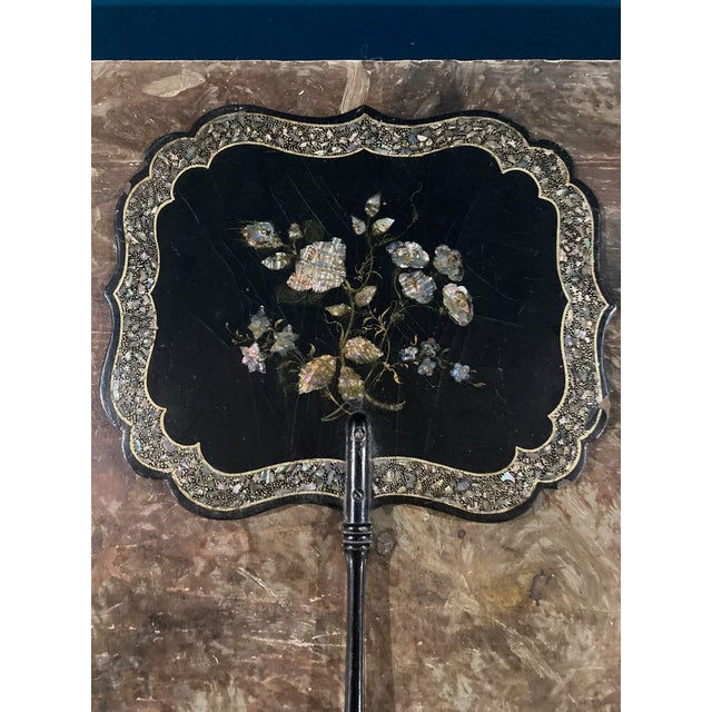 Victorian Elegant Pair Antique Victorian Era Papier Mache Face Screens For Sale - Image 3 of 10