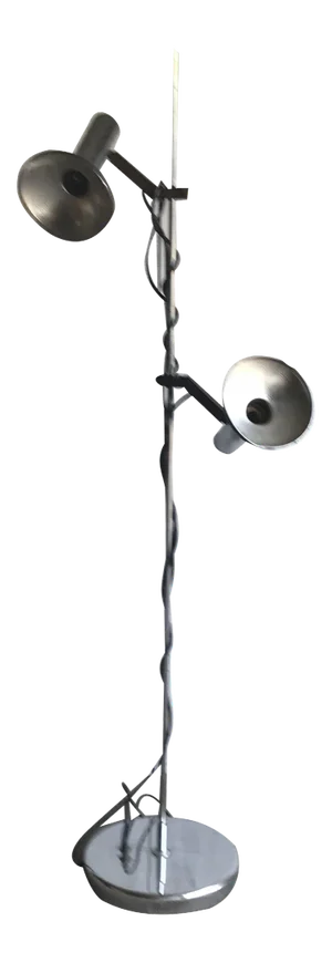 Mid-Century Chrome Plated 2-Light Floor Lamp, 1960s