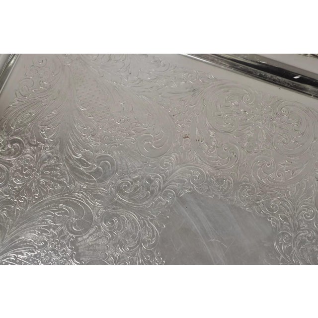 Metal Vintage Sheffield Victorian Ornate Silver Plated Serving Platter Tray For Sale - Image 7 of 12