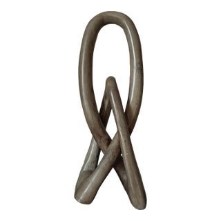 Late 20th Century Hand Carved Soapstone Love Knot Sculpture For Sale